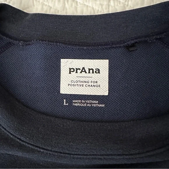 Prana Men's Navy Altitude Tracker Crew Sweatshirt Pullover Large - Picture 4 of 11